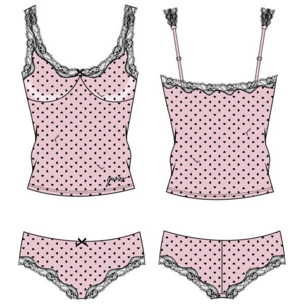 Set top e culotte motivo cuori - immagine 3