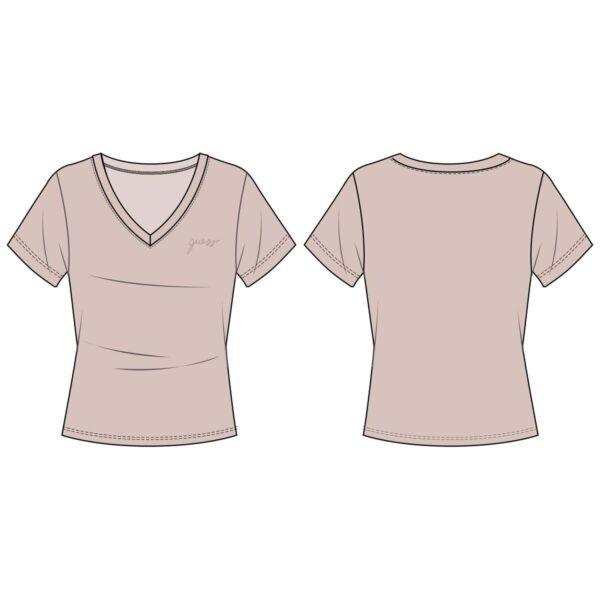 T-shirt scollo a V cotone e modal - immagine 4