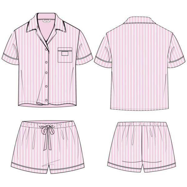 Set pigiama con shorts gessato - immagine 2