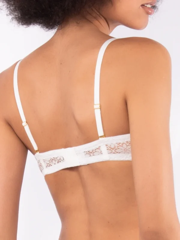 DL25-Reggiseno a fascia con coppe imbottite, ferretto e spalline removibili in pizzo - immagine 2
