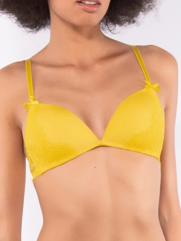 PR21-Reggiseno triangolo con coppe imbottite senza ferretto in pizzo - immagine 5
