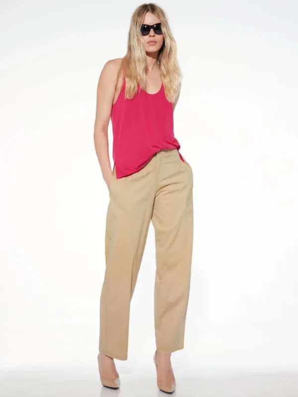 PA48-Pantaloni lunghi dritti in cotone elasticizzato - immagine 2