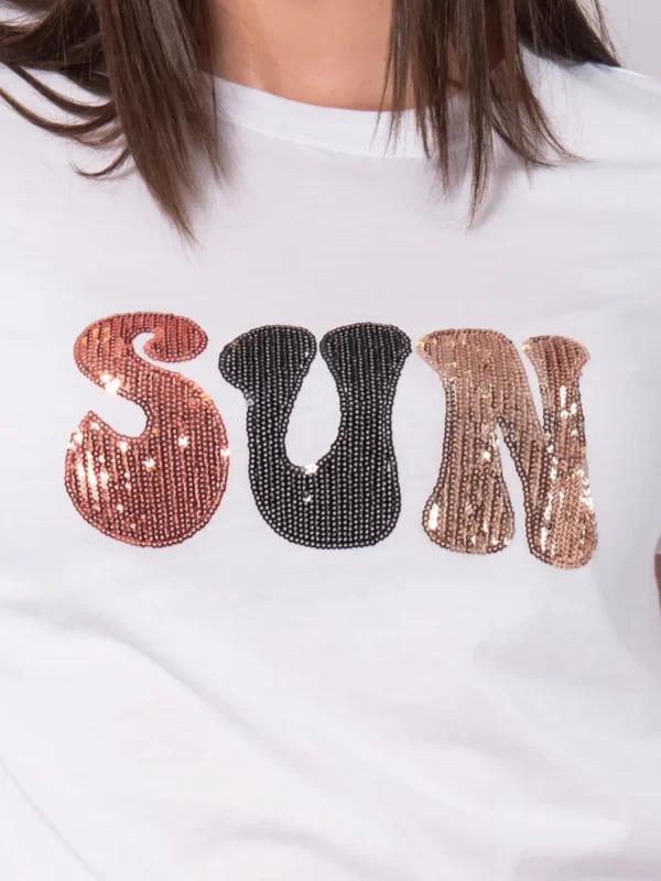 TS01-T-shirt in cotone con paillettes - immagine 5