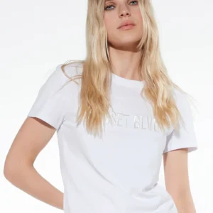 TS09-T-shirt in cotone stretch con stampa in rilievo