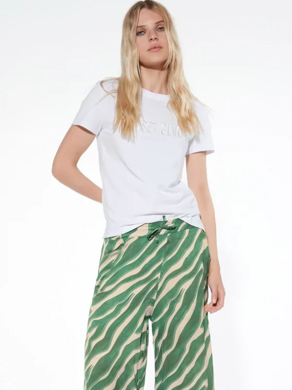TS09-T-shirt in cotone stretch con stampa in rilievo - immagine 2