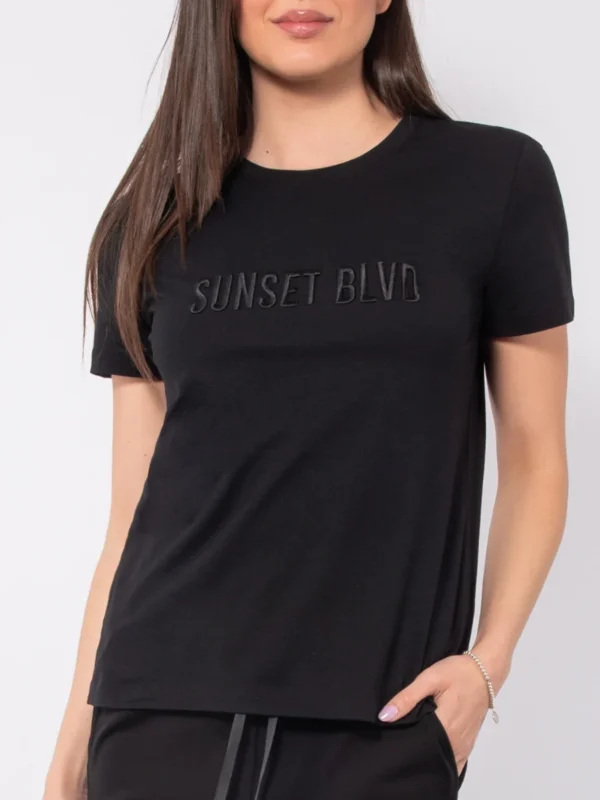 TS09-T-shirt in cotone stretch con stampa in rilievo - immagine 4