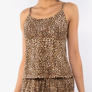 LO50-Top con spallina sottile stampa animalier