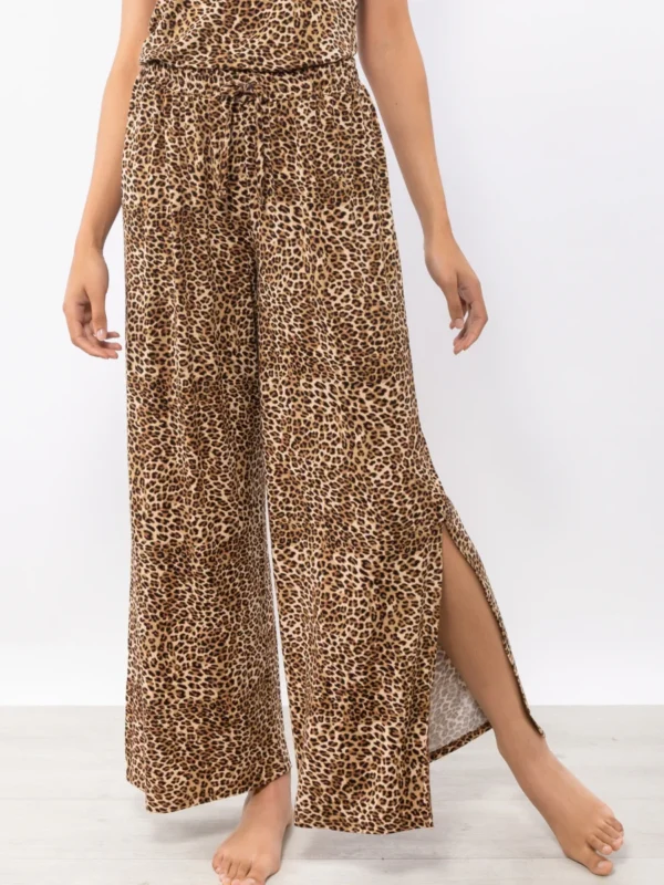 LO60-Pantalone lungo con spacchi stampa animalier - immagine 2