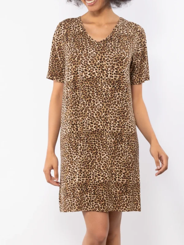 LO70-Kaftano corto con scollo a V stampa animalier - immagine 2