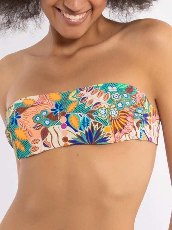 MJ08 C-Reggiseno costume a fascia con ferretto fantasia giungla