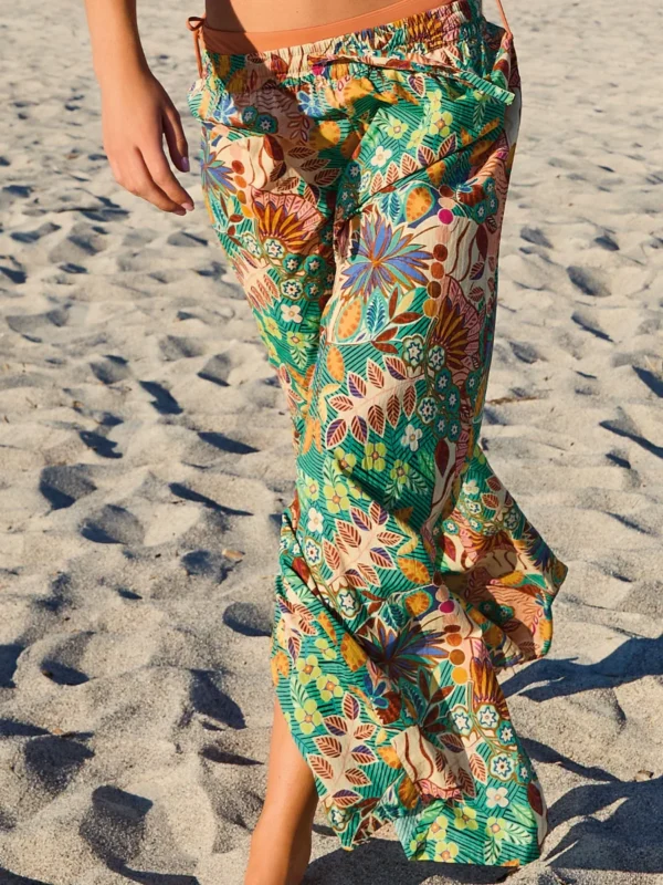 MJ62-Pantalone palazzo fantasia giungla