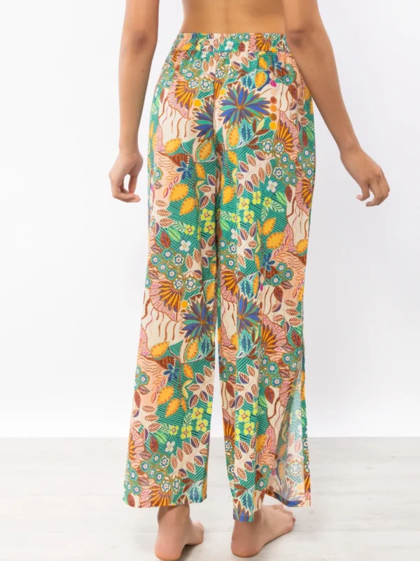 MJ62-Pantalone palazzo fantasia giungla - immagine 3
