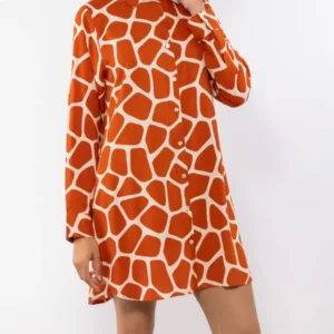 SV51-Maxi camicia fantasia "giraffa"
