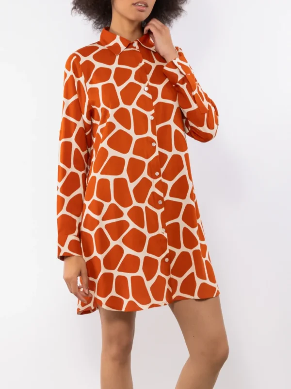 SV51-Maxi camicia fantasia "giraffa"
