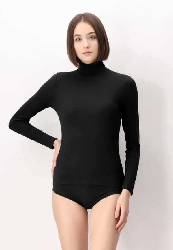 Maglia Dolcevita Manica Lunga in Micromodal e Cashmere Perfect Cashmere - immagine 2