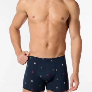 Boxer parigamba in cotone elasticizzato fantasia ROMBI