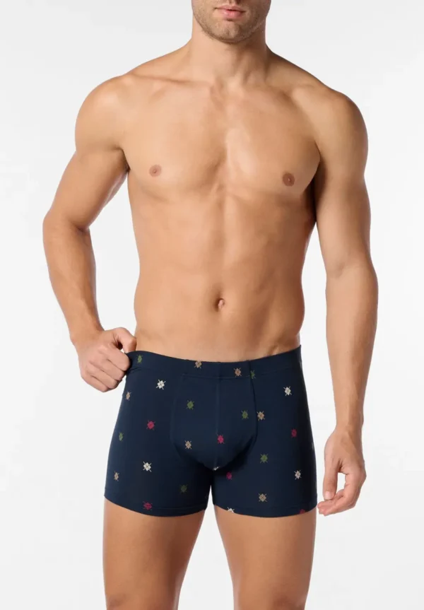 Boxer parigamba in cotone elasticizzato fantasia ROMBI