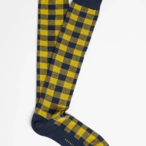 Calza Lunga in Cotone E Cashmere Fantasia Quadro