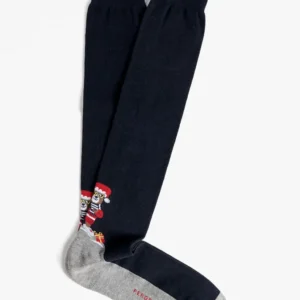 Calza lunga in cotone fantasia natalizia ORSETTO NATALE