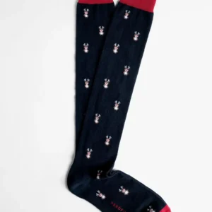 Calza Lunga in Cotone con Fantasia Natalizia RENNA