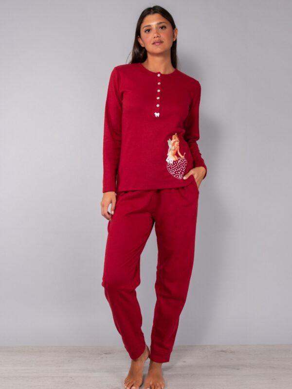 CH11-Pigiama serafino cherry