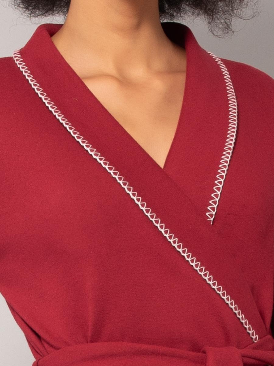 SB70-Vestaglia sciallata ciliegia - immagine 3