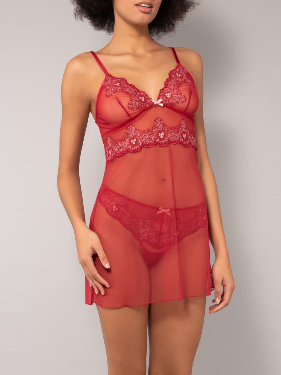 OF80-Babydoll in tulle ricamato - immagine 6