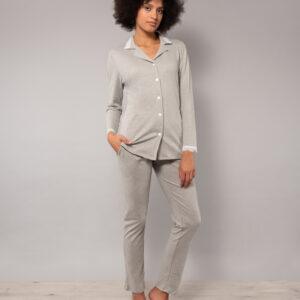 BG13-Pigiama aperto grigio melange