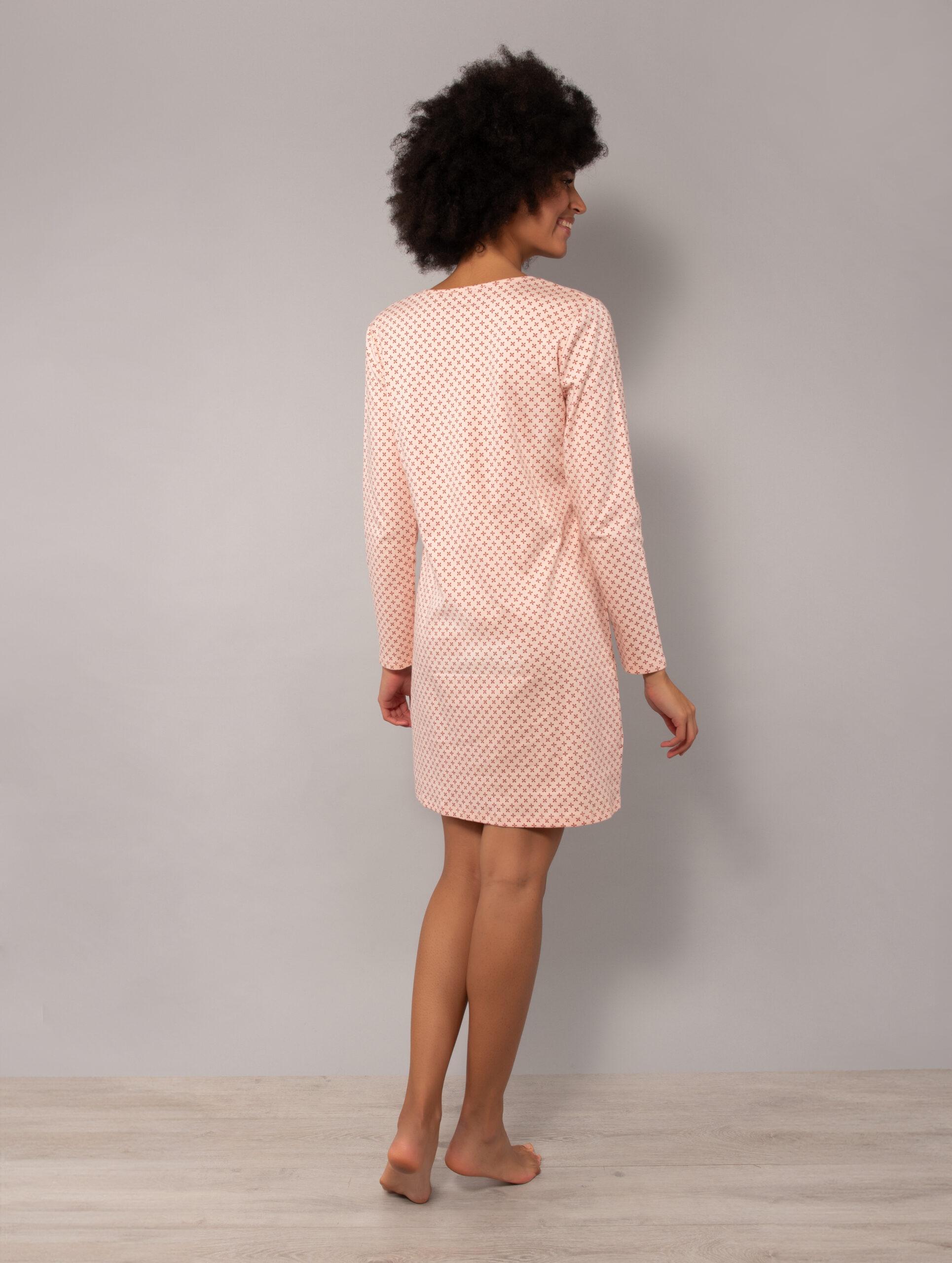 BO27-Camicia da notte serafino color pesca - immagine 2