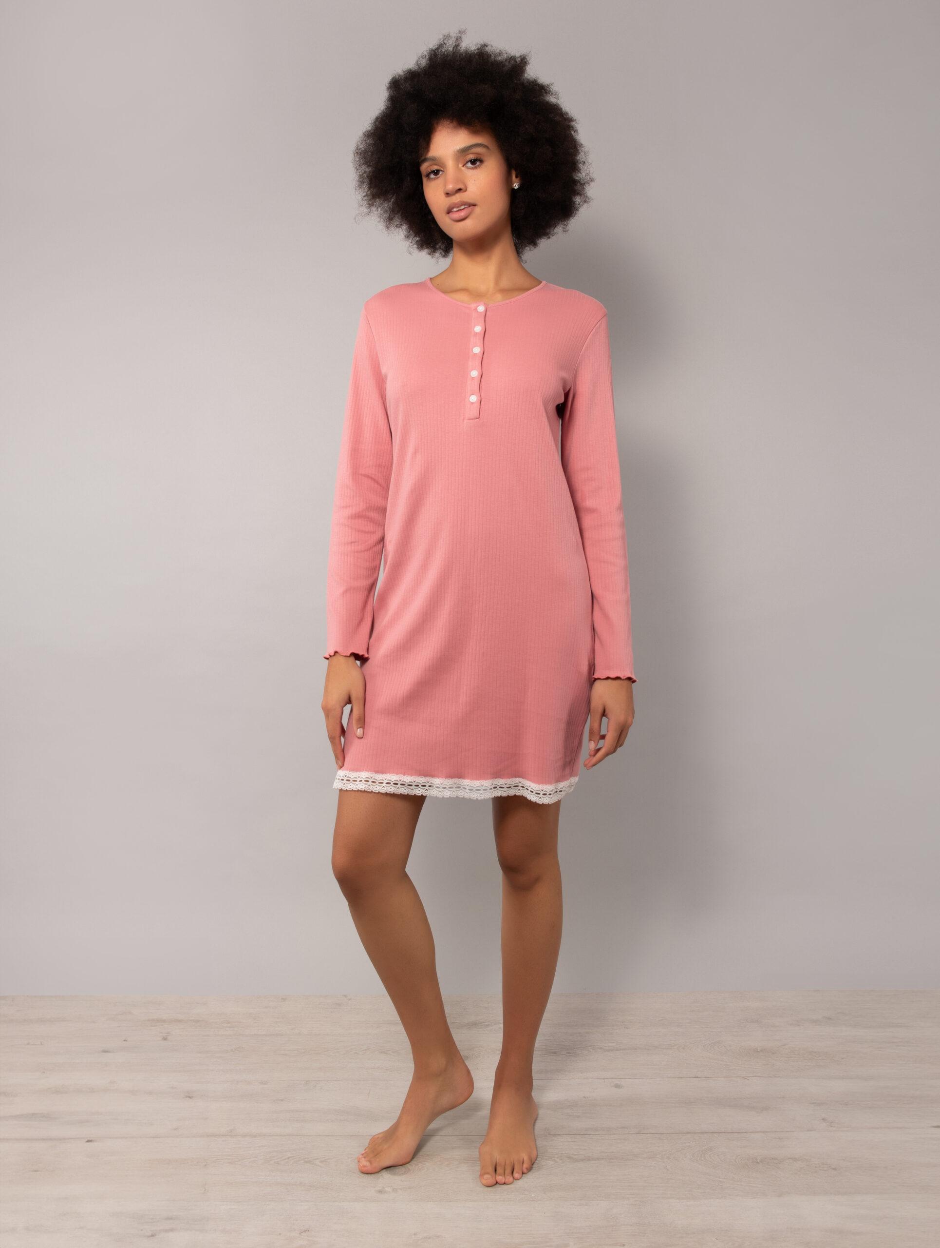 FE27-Camicia da notte serafino rosa antico