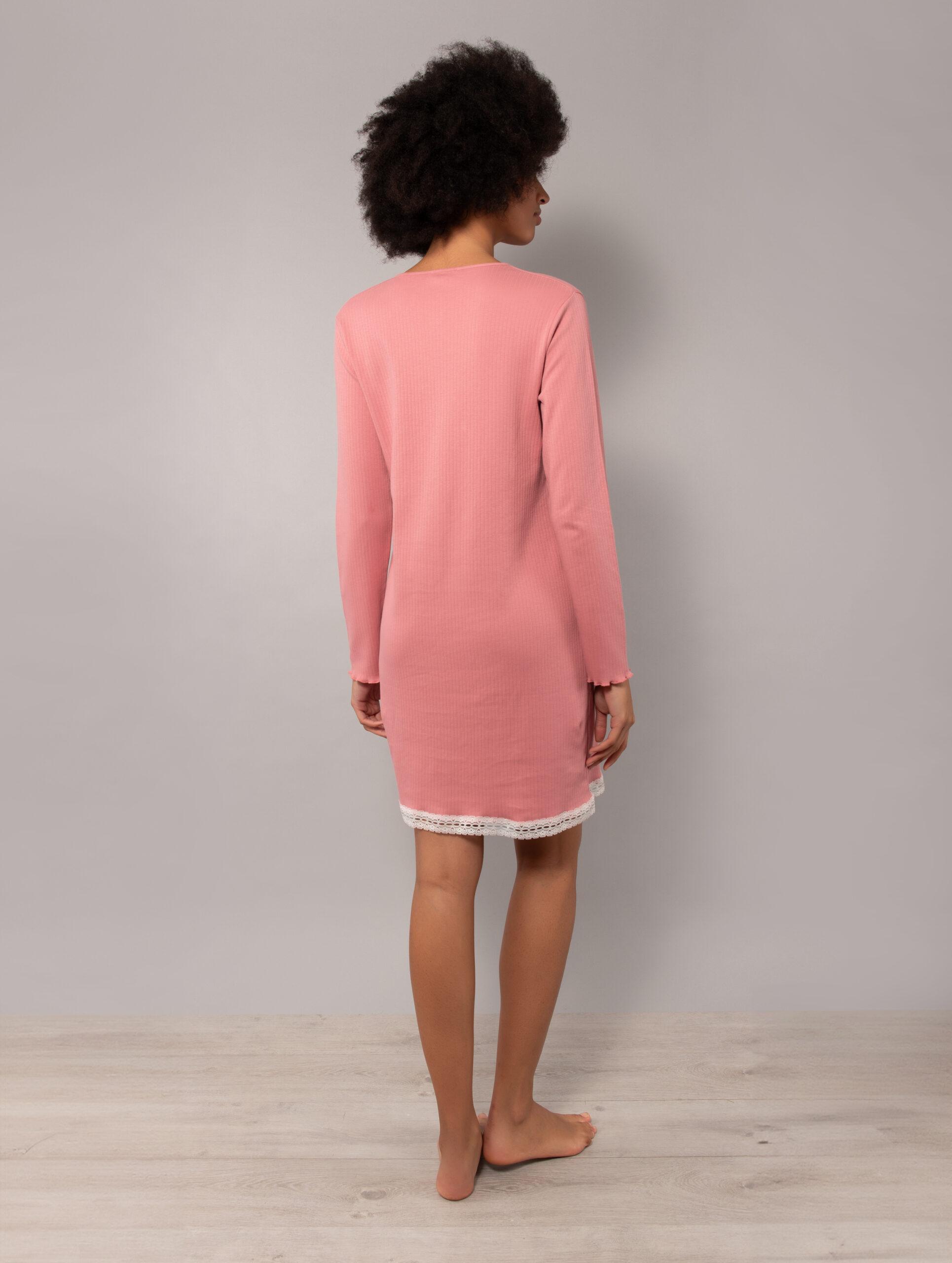 FE27-Camicia da notte serafino rosa antico - immagine 2