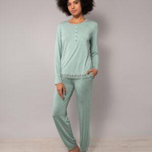 MC11-Pigiama serafino salvia melange