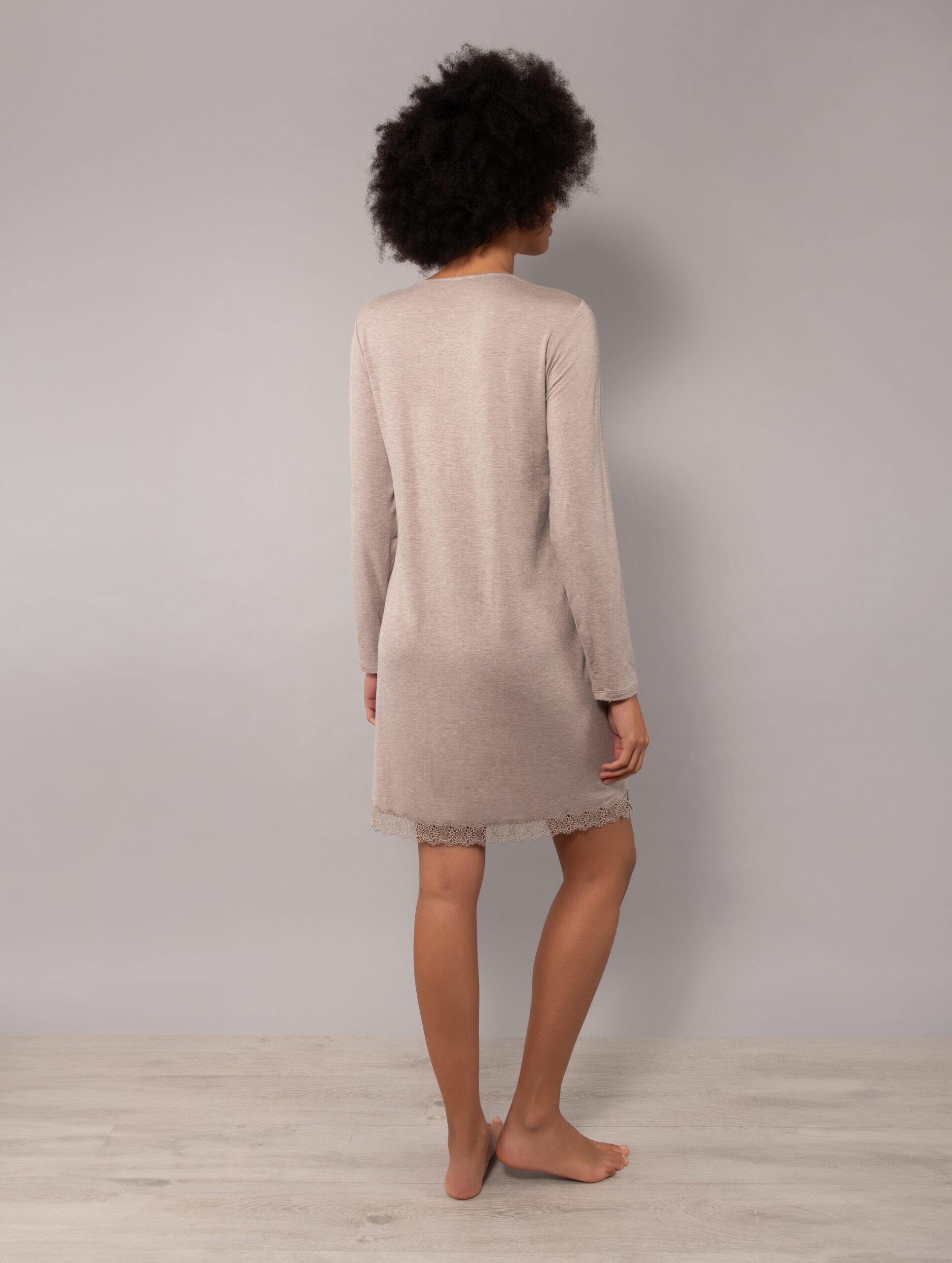 MC27-Camicia da notte serafino tortora - immagine 2