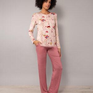 OA11-Pigiama serafino fantasia foglie