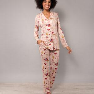 OA13-Pigiama aperto fantasia foglie