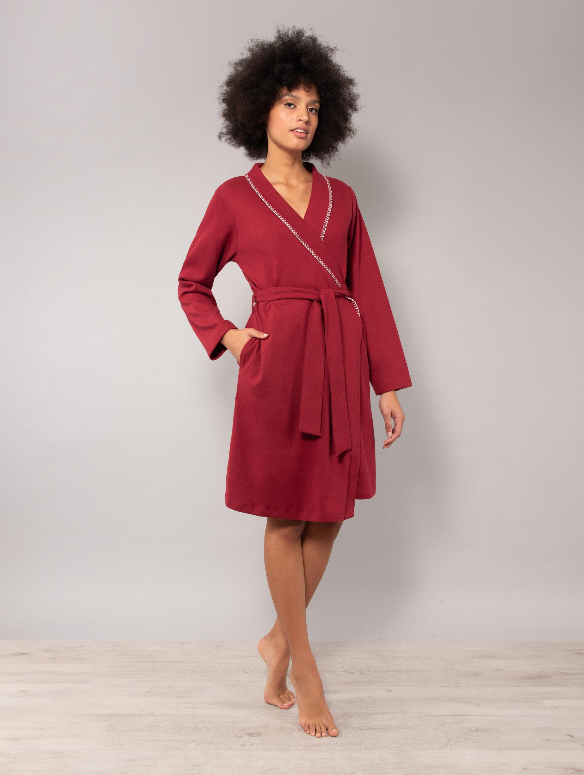 SB70-Vestaglia sciallata ciliegia