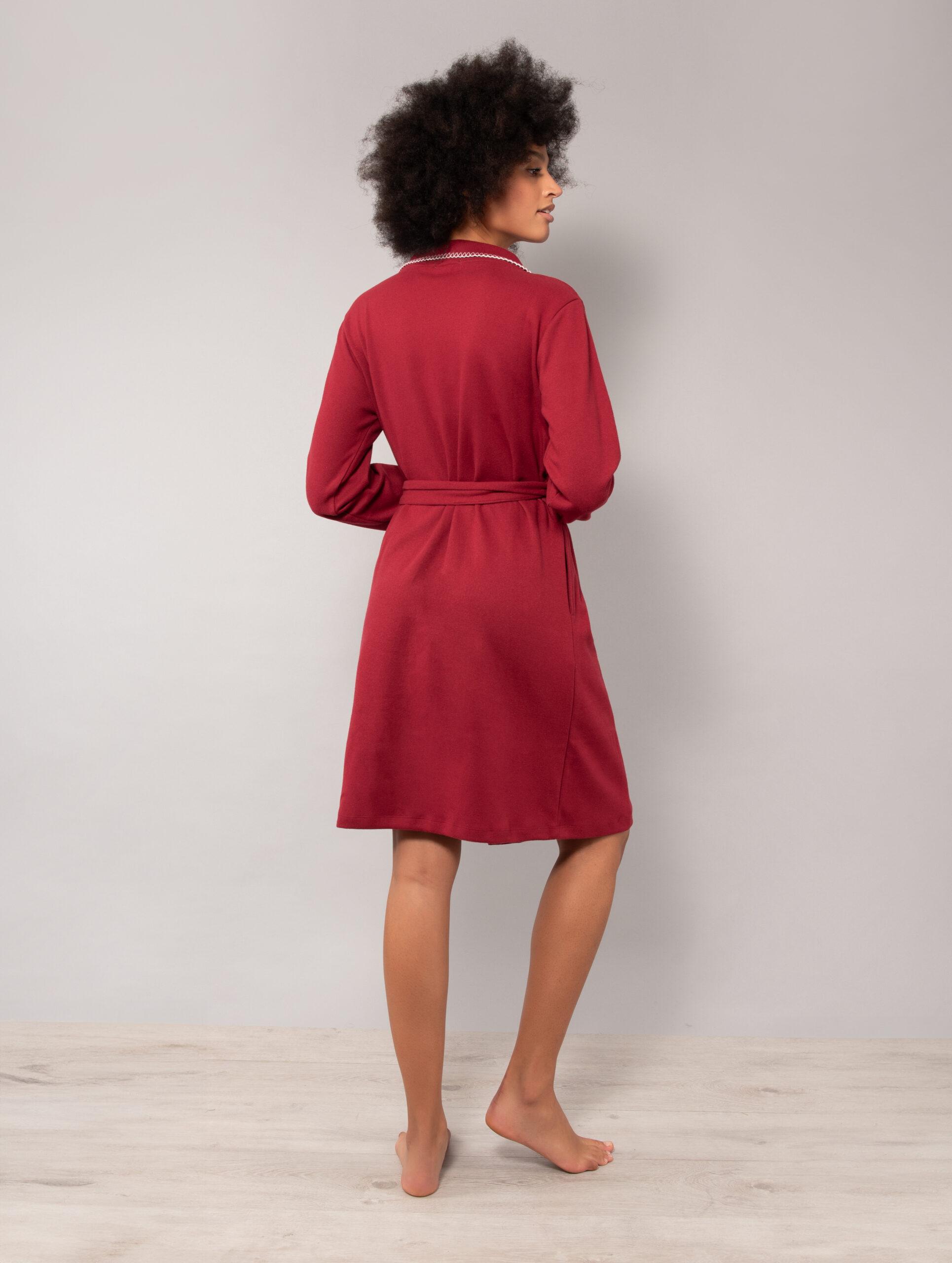 SB70-Vestaglia sciallata ciliegia - immagine 2