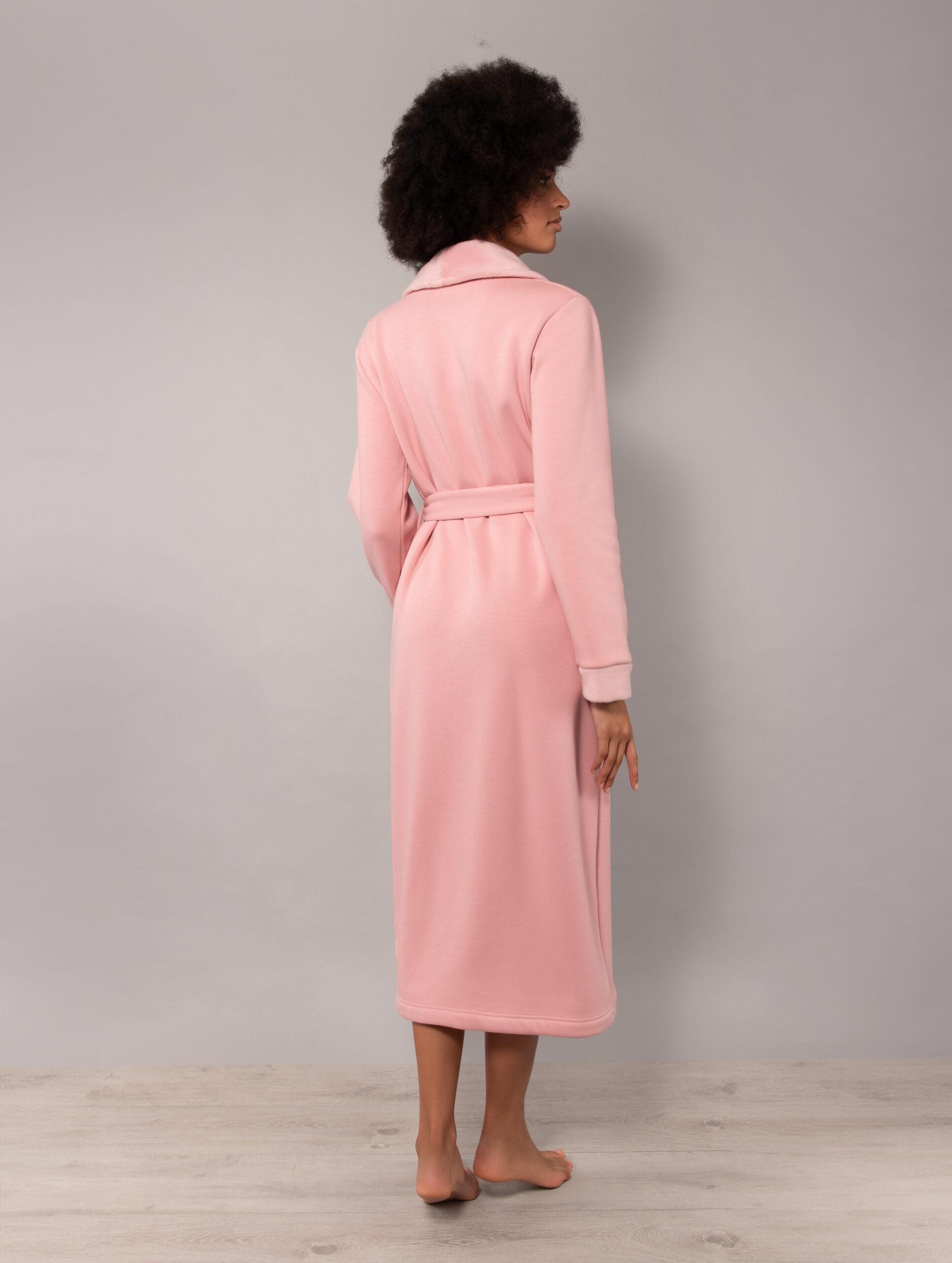 SM73-Vestaglia lunga sciallata rosa antico - immagine 2