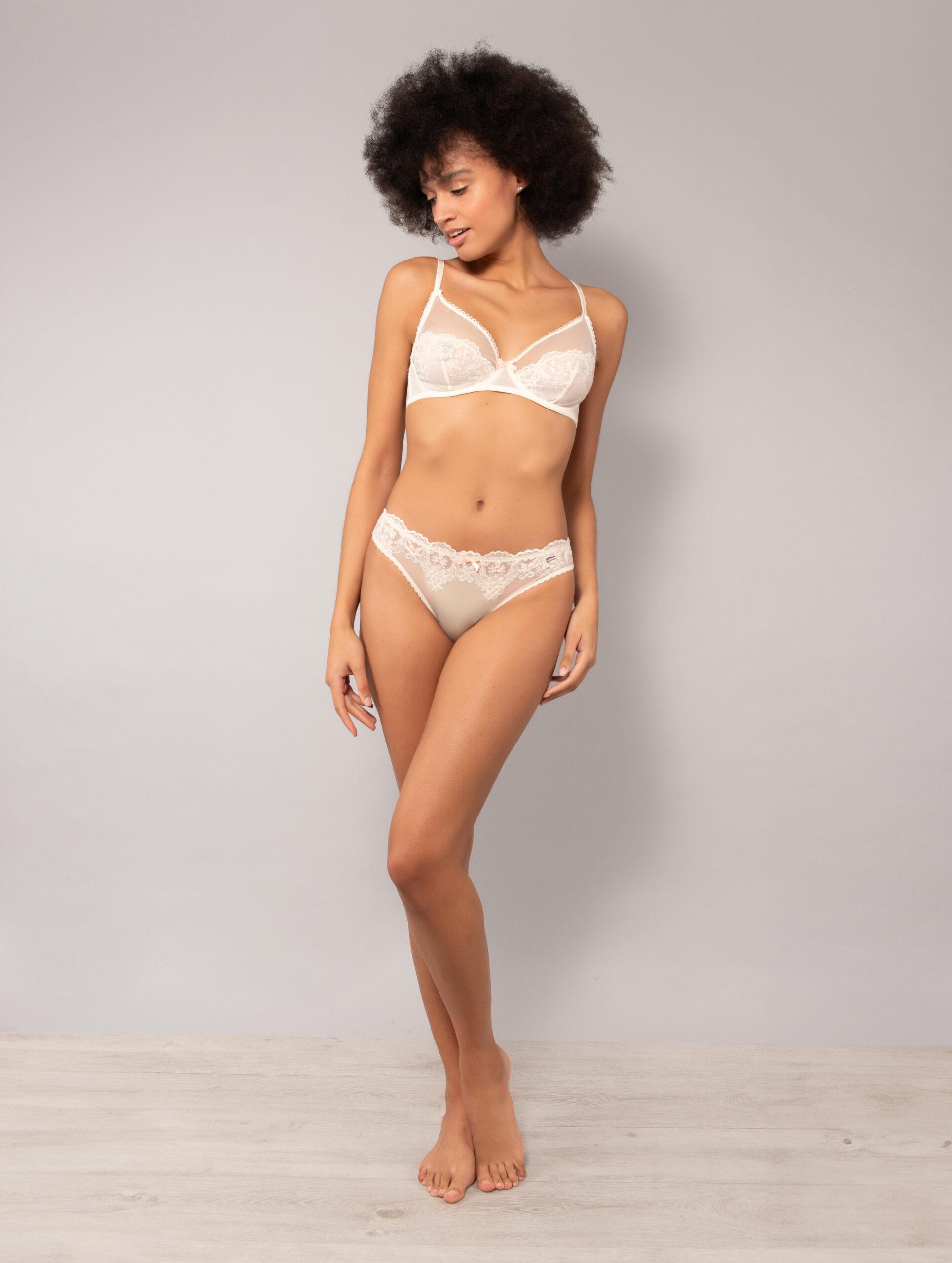 OF22-Reggiseno francese con ferretto in tulle ricamato - immagine 2