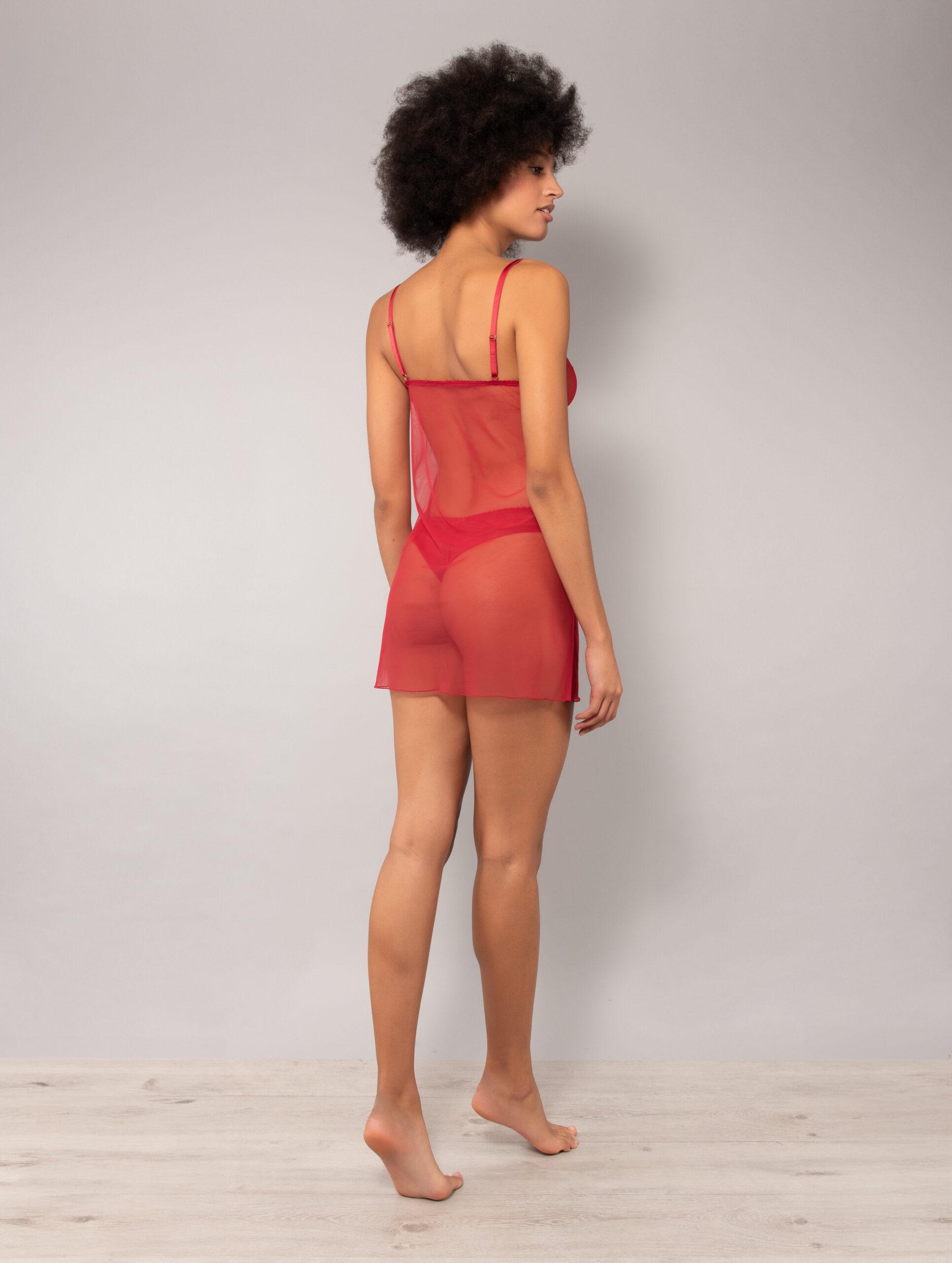 OF80-Babydoll in tulle ricamato - immagine 2