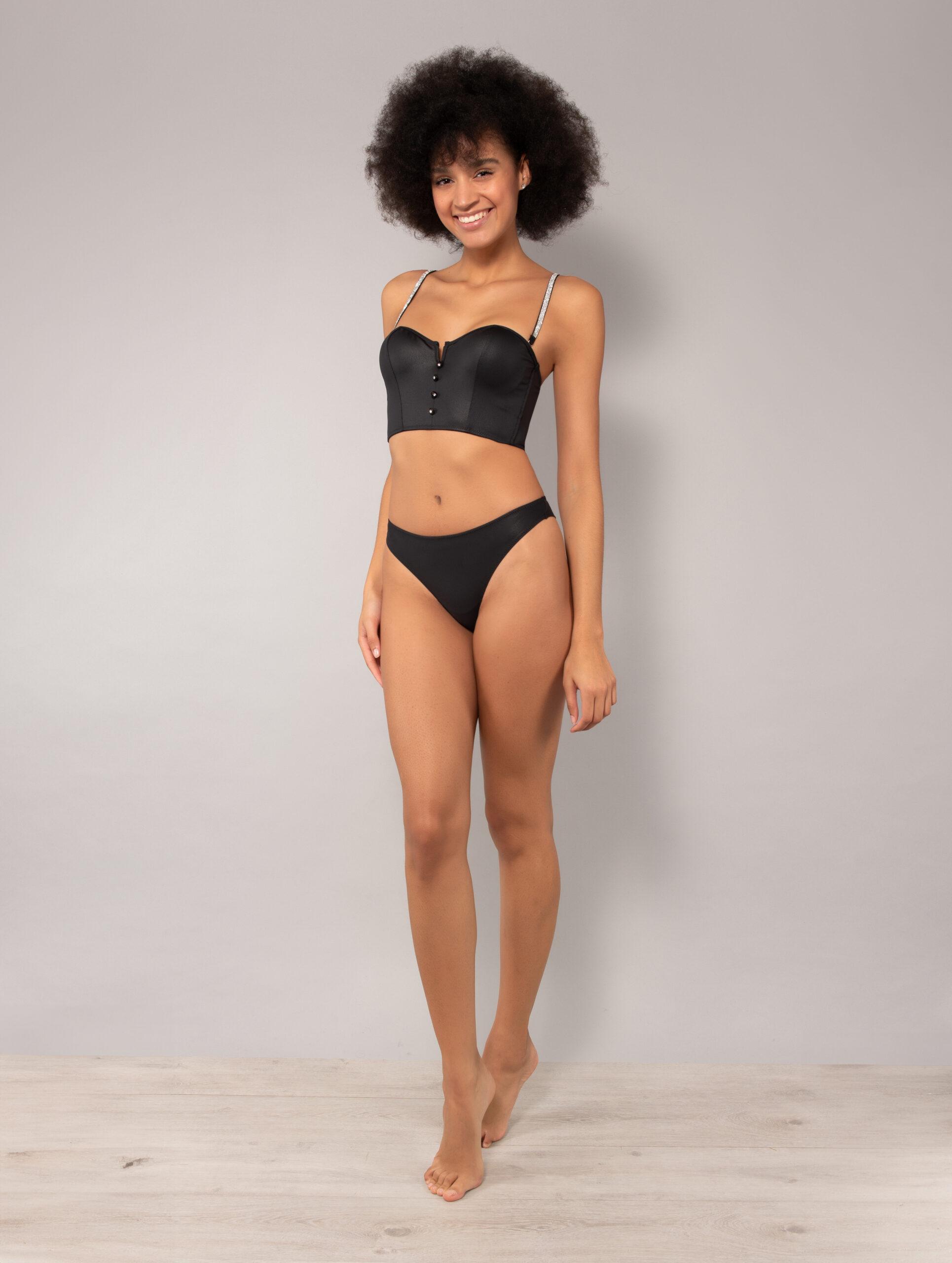 SK41-Bustier imbottito con spalline gioiello - immagine 2