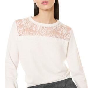 BC52-Maglia manica lunga inserti in pizzo