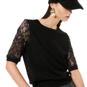 BC53-Maglia manica corta in pizzo