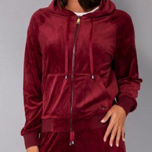 CI51-Felpa in ciniglia con zip e cappuccio