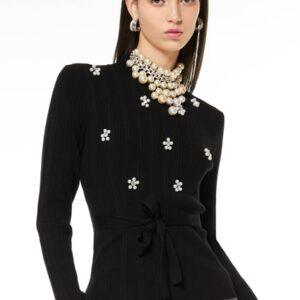 PI50-Maglia con perle e strass