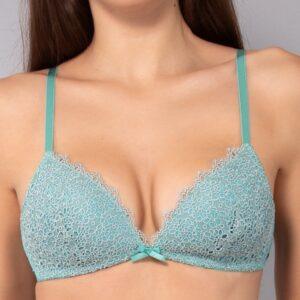 MA21-Reggiseno triangolo imbottito in pizzo macramè