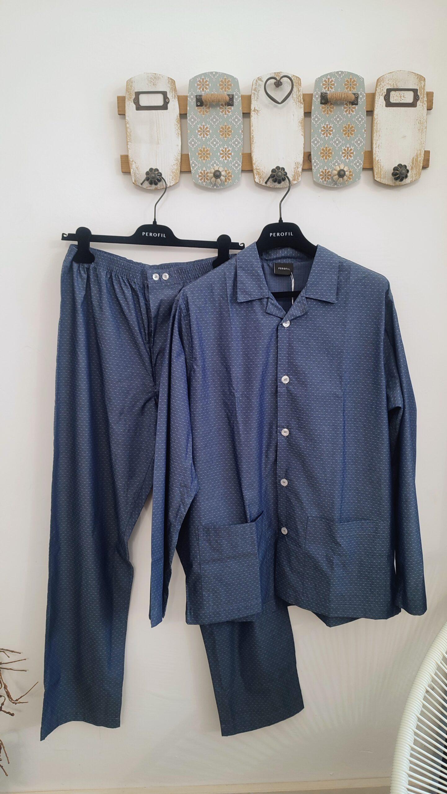 VPRT00260-Pigiama lungo uomo in cotone