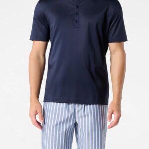 VPRT93374-Pigiama corto uomo in cotone mercerizzato e lyocell