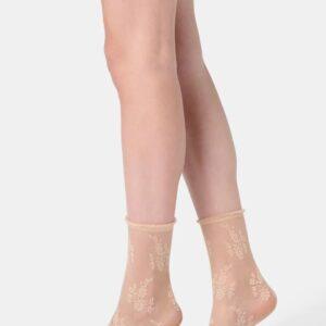 VOBC68502-Calzino velato effetto pizzo