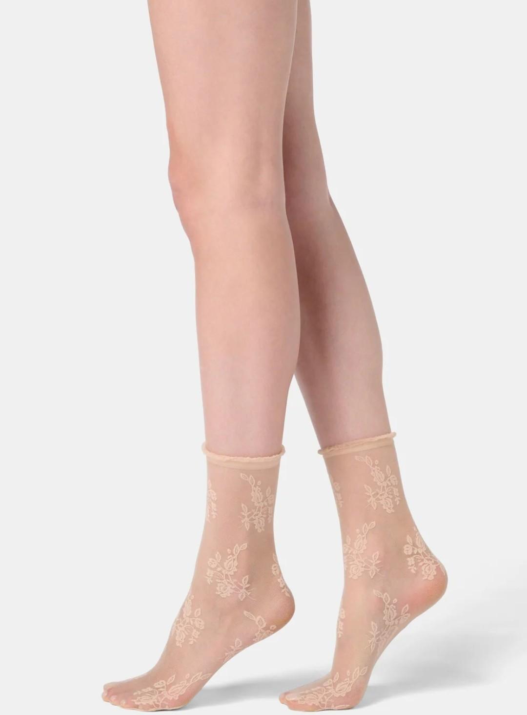 VOBC68502-Calzino velato effetto pizzo